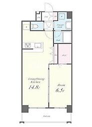 ベレッツァ文京 5階1LDKの間取り