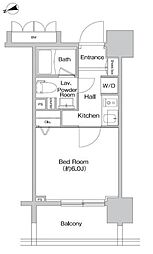 プライムアーバン神楽坂 3階1Kの間取り