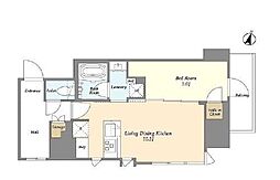 アイフラット若松河田（AIFLAT若松河田） 2階1LDKの間取り