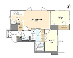アイフラット若松河田（AIFLAT若松河田） 11階2LDKの間取り