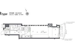 ズーム新宿夏目坂（ZOOM新宿夏目坂） 8階1Kの間取り