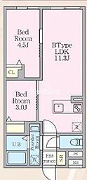 エルファーロ早稲田 2LDKの間取図画像