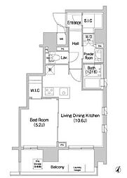 コンフォリア神楽坂DEUX 1LDKの間取図画像