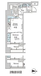 パークアクシス神楽坂・早稲田通り 1DKの間取図画像