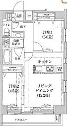 ルフレプレミアム神楽坂 2LDKの間取図画像