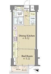 神楽坂南町ハウス 1DKの間取図画像