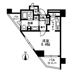 レジディア中落合-A ワンルームの間取図画像