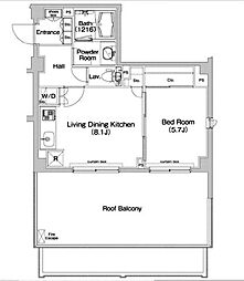 コンフォリア神楽坂 1LDKの間取図画像