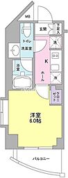 プラース千代田富士見 1Kの間取図画像