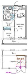 プライムブリス中野富士見町I 2LDKの間取図画像