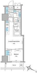ルフォンプログレ北新宿 1LDKの間取図画像