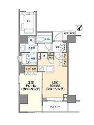 COSMOSREID市ヶ谷払方町 1LDKの間取図画像