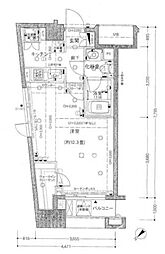 パレステュディオ神楽坂シティタワー 1Kの間取図画像
