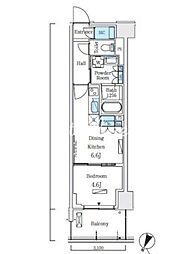 ロイヤルパークス赤羽サウス 1DKの間取図画像