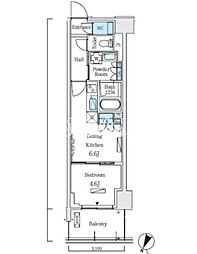 ロイヤルパークス赤羽サウス 1DKの間取図画像