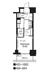 フレンシア文京関口 ワンルームの間取図画像
