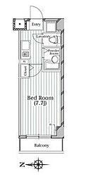 スペーシア飯田橋2 1Kの間取図画像