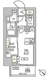 ARKMARK大塚 1DKの間取図画像