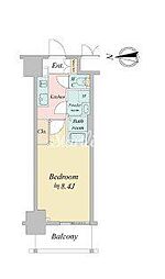 クロスレジデンス飯田橋 1Kの間取図画像