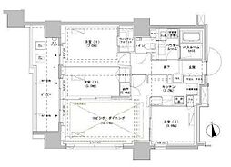 パークスフイア牛込神楽坂 3LDKの間取図画像