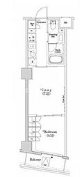 ザ・パークハビオSOHO市谷左内町 1DKの間取図画像