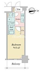 クロスレジデンス飯田橋 1Kの間取図画像