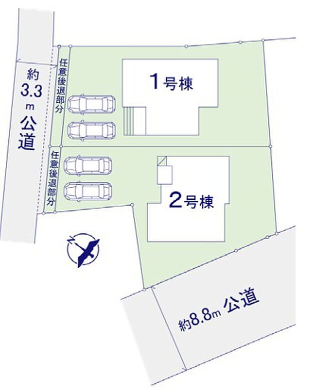 〜カースペース2台分確保〜 ・各棟カースペースが2台分ございますので、車通勤の方にもお勧めのプランとなっております。 ・余裕の敷地で余裕のある新生活をお過ごしいただけます。 