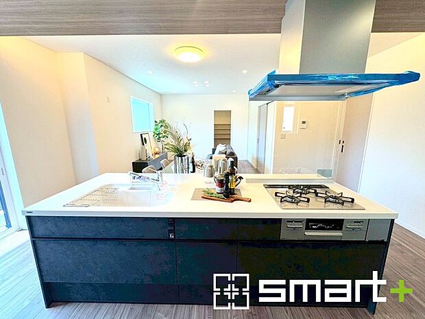 〜憧れのアイランドキッチン〜 ・デザイン性の高い人気のアイランドキッチンを採用。 ・両方向からキッチンにアクセスできるので複数人での作業も楽々。ぜひ現地でその魅力をご体感くださいませ。