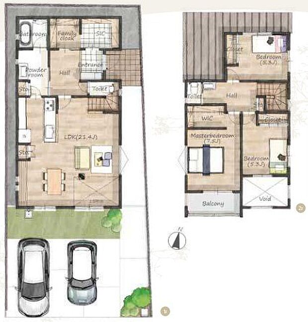 〜リビングイン階段を採用〜 ・リビングイン階段なので2階へ行く際、降りる際に必ずリビングを通る「ご家族の顔が見える」仕様。 ・家族の距離が近づく間取となっております。 