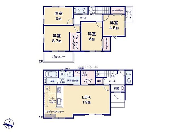 〜収納豊富なプランを採用〜 ・ウォークインクローゼットなど収納豊富なプランを採用。家の中がスッキリと片付きます。 ・今のお住まいと収納力をぜひ比較してみてください。 (2号棟)