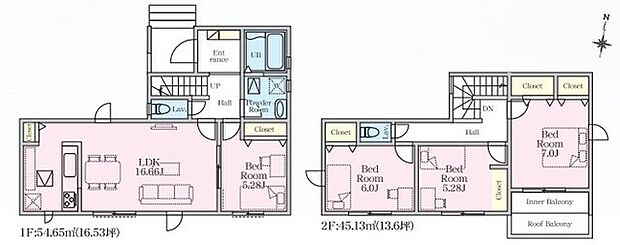 〜使い勝手の良い4LDKプラン〜 ・シンプルで使い勝手が良く、人気の高い4LDKのプランを採用。 ・収納もしっかりございますので、お家の中がスッキリと片付きます。