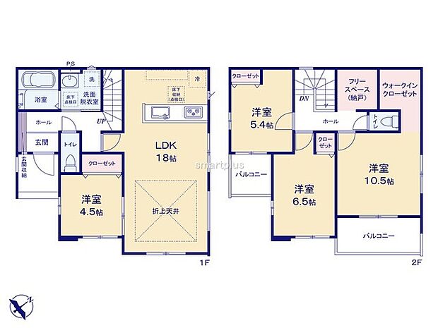 〜「フリースペース」のあるプラン〜 ・その名の通りご自由に使える「フリースペース」をご用意。 ・テレワークスペースとして、物置として、など様々な用途にご利用いただけます。 