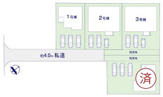 〜カースペース3台分確保〜 ・各棟カースペースが3台分ございますので、車通勤の方にもお勧めのプランとなっております。 ・余裕の敷地で余裕のある新生活をお過ごしいただけます。 