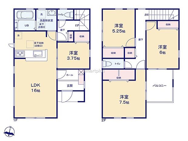 〜水回り集中プランを採用〜 ・キッチン・洗面など水回りを集中させることで家事のしやすい間取。 ・日々の事なので家事導線もご見学の際にぜひチェックしてみてください。
