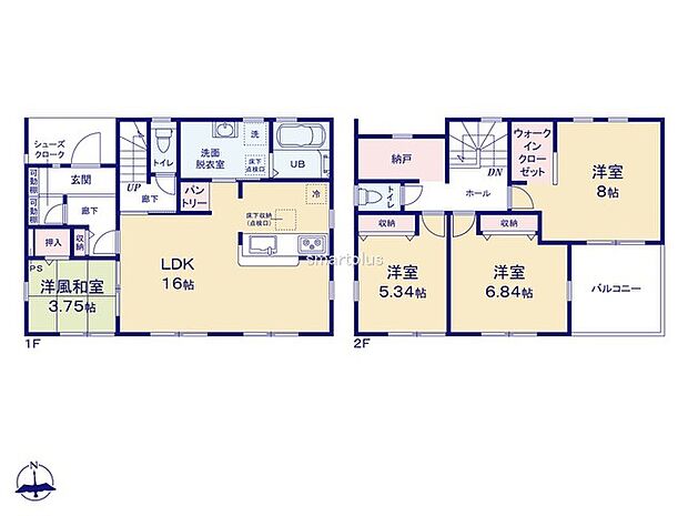 〜全居室南向きの間取り〜 ・各居室が南向きなので穏やかな陽の入る陽当り良好な仕様。 ・明るい空間でくつろぎのお時間をお過ごしいただけます。