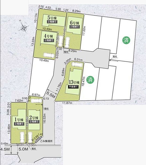 〜全13棟の新規コミュニティ〜 ・全13棟の新規開発地なので、綺麗な区画が広がります。 ・昔からの街並みにポツンと1棟建つ場合と違い、周囲に馴染みやすいのも嬉しいポイントですね。 