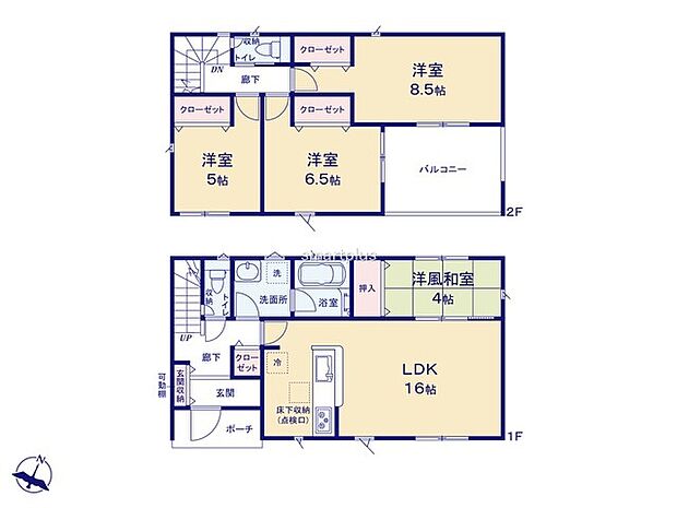 〜全居室南向きの間取り〜 ・各居室が南向きなので穏やかな陽の入る陽当り良好な仕様。 ・明るい空間でくつろぎのお時間をお過ごしいただけます。