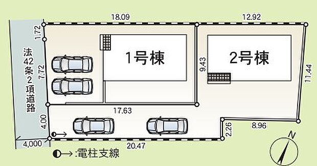 〜カースペース2台以上確保〜 ・各棟カースペースが2台以上ございますので、車通勤の方にもお勧めのプランとなっております。 ・余裕の敷地で余裕のある新生活をお過ごしいただけます。