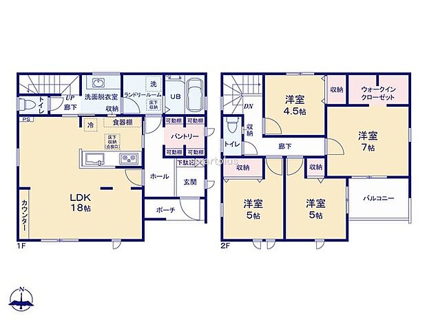 〜収納豊富なプランを採用〜 ・ウォークインクローゼット、パントリーなど収納豊富なプランを採用。 ・今のお住まいと収納力をぜひ比較してみてください。