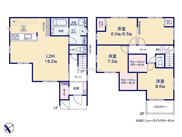 〜収納豊富なプランを採用〜 ・ウォークインクローゼット、シューズインクロークなど収納豊富なプランを採用。 ・今のお住まいと収納力をぜひ比較してみてください。 