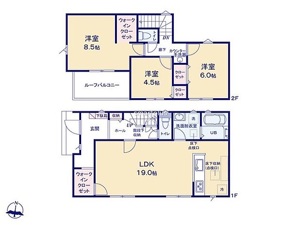 〜収納豊富なプランを採用〜 ・ウォークインクローゼットなど収納豊富なプランを採用。家の中がスッキリと片付きます。 ・今のお住まいと収納力をぜひ比較してみてください。 