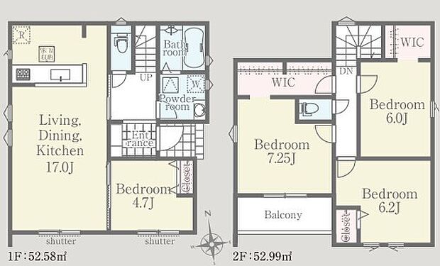 ~使い勝手の良い4LDKプラン~ ・シンプルで使い勝手が良く、人気の高い4LDKのプランを採用。 ・収納もしっかりございますので、お家の中がスッキリと片付きます。