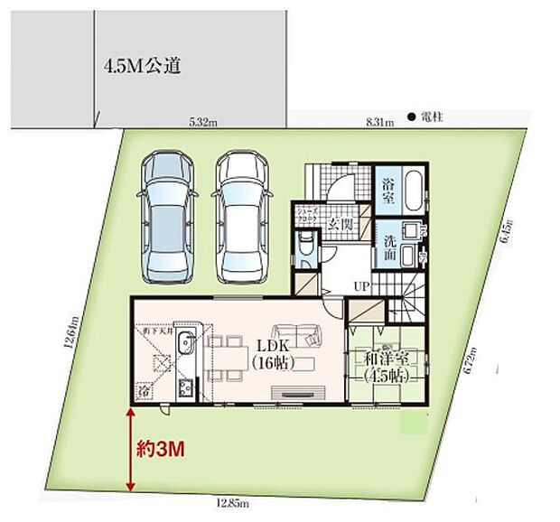 〜カースペース2台分ご用意〜 ・2台分のカースペースがございますので、車通勤の方やご来客の多い方にもお勧めのお住まいです。 ・余裕の敷地で余裕の新生活をお過ごしいただけます。 