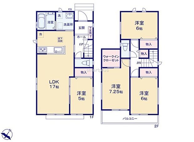 〜水回り集中プランを採用〜 ・キッチン・洗面など水回りを集中させることで家事のしやすい間取。 ・日々の事なので家事導線もご見学の際にぜひチェックしてみてください。 