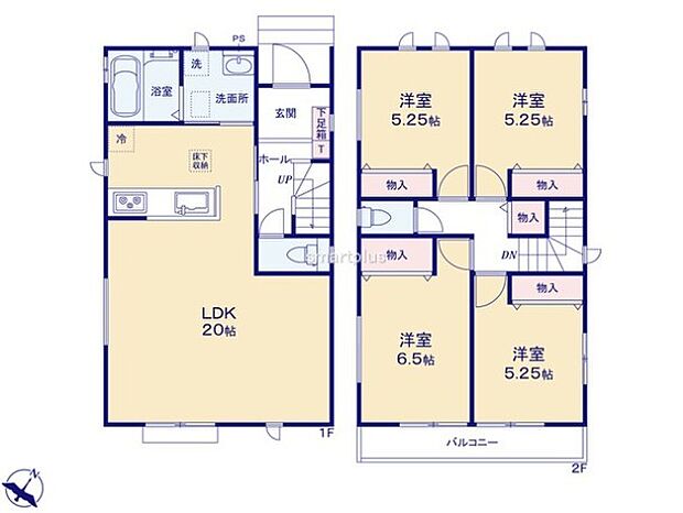 ~水回り集中プランを採用~ ・キッチン・洗面など水回りを集中させることで家事のしやすい間取。 ・日々の事なので家事導線もご見学の際にぜひチェックしてみてください。