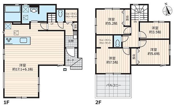 〜収納豊富なプランを採用〜 ・ウォークインクローゼットなど収納豊富なプランを採用。家の中がスッキリと片付きます。 ・今のお住まいと収納力をぜひ比較してみてください。 