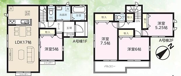 ~使い勝手の良い4LDKプラン~ ・シンプルで使い勝手が良く、人気の高い4LDKのプランを採用。 ・収納もしっかりございますので、お家の中がスッキリと片付きます。