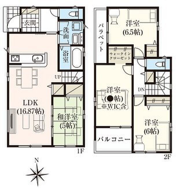 〜水回り集中プランを採用〜 ・キッチン・洗面など水回りを集中させることで家事のしやすい間取。 ・日々の事なので家事導線もご見学の際にぜひチェックしてみてください。 