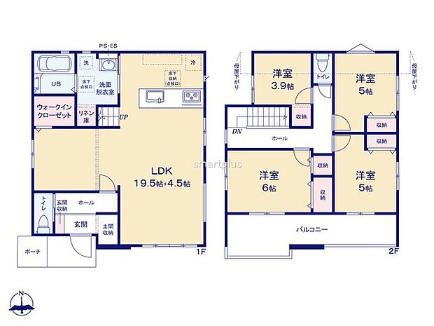 〜広々したLDKを設けたプラン〜 ・LDKは何と24帖。ご家族で過ごす空間だからこそ、余裕のある広さでお過ごしくださいませ。 ・ご内覧の際は家具の配置などもイメージしてみてくださいね。