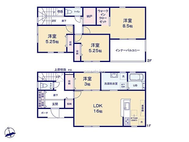 〜水回り集中プランを採用〜 ・キッチン・洗面など水回りを集中させることで家事のしやすい間取。 ・日々の事なので家事導線もご見学の際にぜひチェックしてみてください。 
